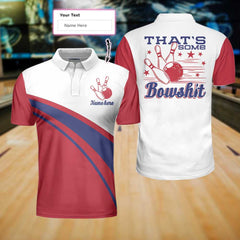 That's Some Bowlsht Bowling Custom Polo Shirt, Colorful Bowling Shirt Design With Sayings, Best Shirt For Bowlers - Hyperfavor