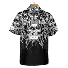 The Celtic Warrior Viking Hawaiian Shirt, Black And White Celtic Skull Viking Shirt - Hyperfavor
