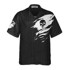 The Golf Skull Black Version Golf Hawaiian Shirt, Black And White Golf Shirt, Gift For Golfers - Hyperfavor