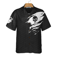 The Golf Skull Black Version Golf Hawaiian Shirt, Black And White Golf Shirt, Gift For Golfers - Hyperfavor