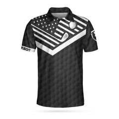 The Older I Get The Harder It Is To Find My Balls Golf Custom Polo Shirt, Personalized Black American Flag Golf Shirt For Men - Hyperfavor