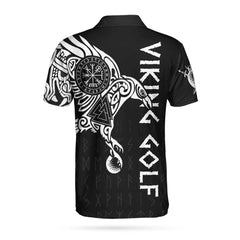 The Raven Tattoo Art Viking Golf Custom Polo Shirt, Cool Shirt Design For Golf Lovers, Gift For Golfers - Hyperfavor