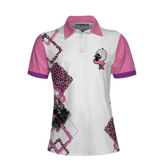 This Girl's Got Drive Women Short Sleeve Polo Shirt, Pink Leopard Golf Shirt For Female Golfers, Best Golf Gift Idea - Hyperfavor
