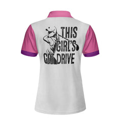 This Girl's Got Drive Women Short Sleeve Polo Shirt, Pink Leopard Golf Shirt For Female Golfers, Best Golf Gift Idea - Hyperfavor