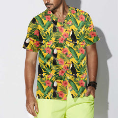 Toucan Birds And Palm Leaves Hawaiian Shirt, Tropical Toucan Shirt, Toucan Print Shirt For Men & Women - Hyperfavor