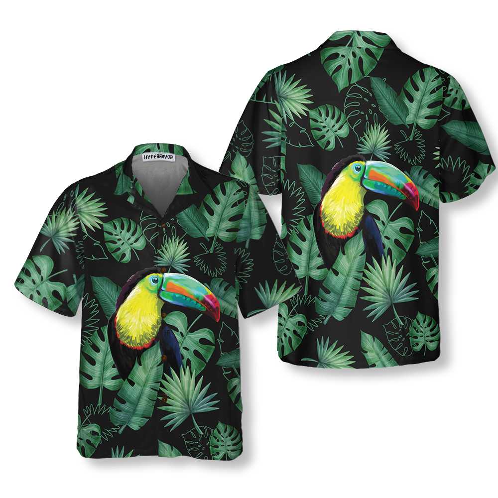 Toucan In The Forest Hawaiian Shirt, Tropical Toucan Shirt For Adults, Cool Toucan Print Shirt - Hyperfavor