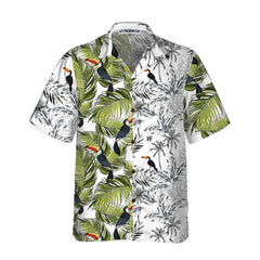 Toucan & Palm Branches Hawaiian Shirt, Tropical Toucan Shirt For Adults, Cool Toucan Print Shirt - Hyperfavor