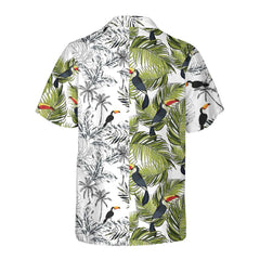 Toucan & Palm Branches Hawaiian Shirt, Tropical Toucan Shirt For Adults, Cool Toucan Print Shirt - Hyperfavor