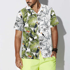Toucan & Palm Branches Hawaiian Shirt, Tropical Toucan Shirt For Adults, Cool Toucan Print Shirt - Hyperfavor