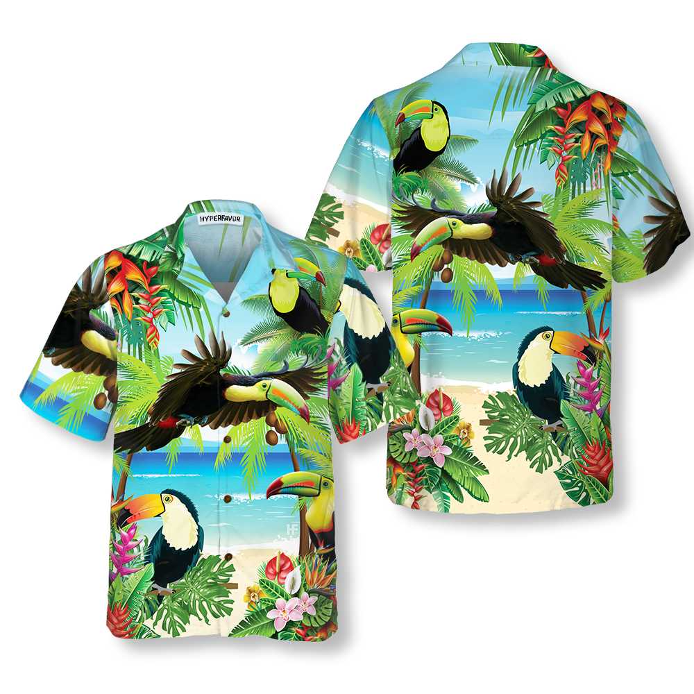 Toucan Tropical Beach Hawaiian Shirt, Funny Toucan Shirt For Men & Women - Hyperfavor