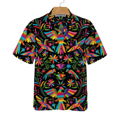 Traditional Embroidery Dia De Los Muertos Hawaiian Shirt, Unique Day Of The Dead Shirt - Hyperfavor