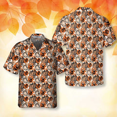 Trendy Painted Thanksgiving Pumpkin Hawaiian Shirt, Thanksgiving Hawaiian Shirt For Men - Hyperfavor
