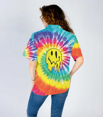 Trippy Hippie Rainbow Tie Dye Hippie Hawaiian Shirt, Unique Hippie Shirt For Men And Women - Hyperfavor