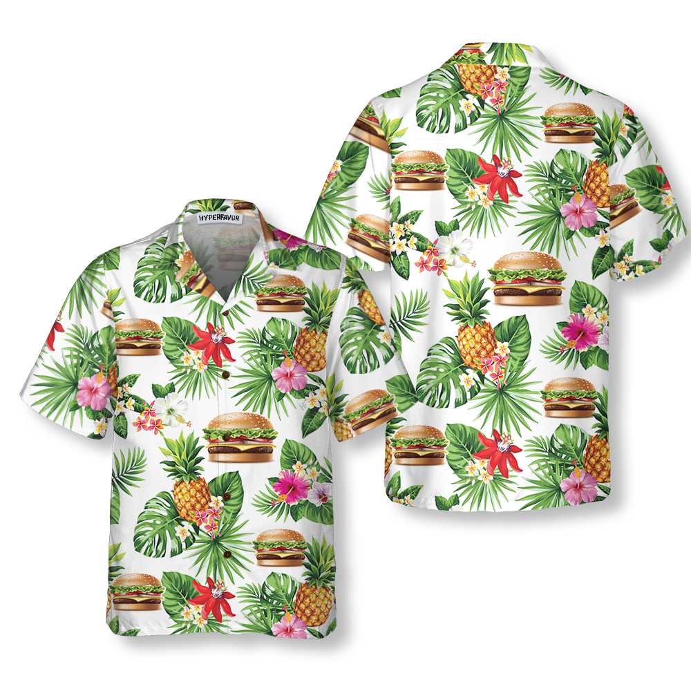 Tropical Burger Aloha Hawaiian Shirt, Funny Hamburger Shirt For Men & Women - Hyperfavor