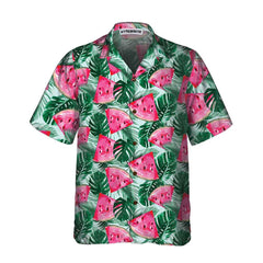 Tropical Palm Leaves Watermelon Hawaiian Shirt, Cool Watermelon Shirt For Men & Women - Hyperfavor