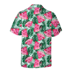 Tropical Palm Leaves Watermelon Hawaiian Shirt, Cool Watermelon Shirt For Men & Women - Hyperfavor