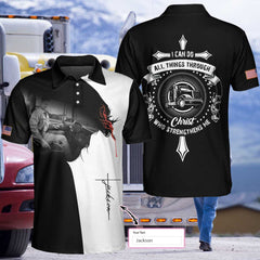Trucker I Can Do All Things Custom Polo Shirt - Hyperfavor