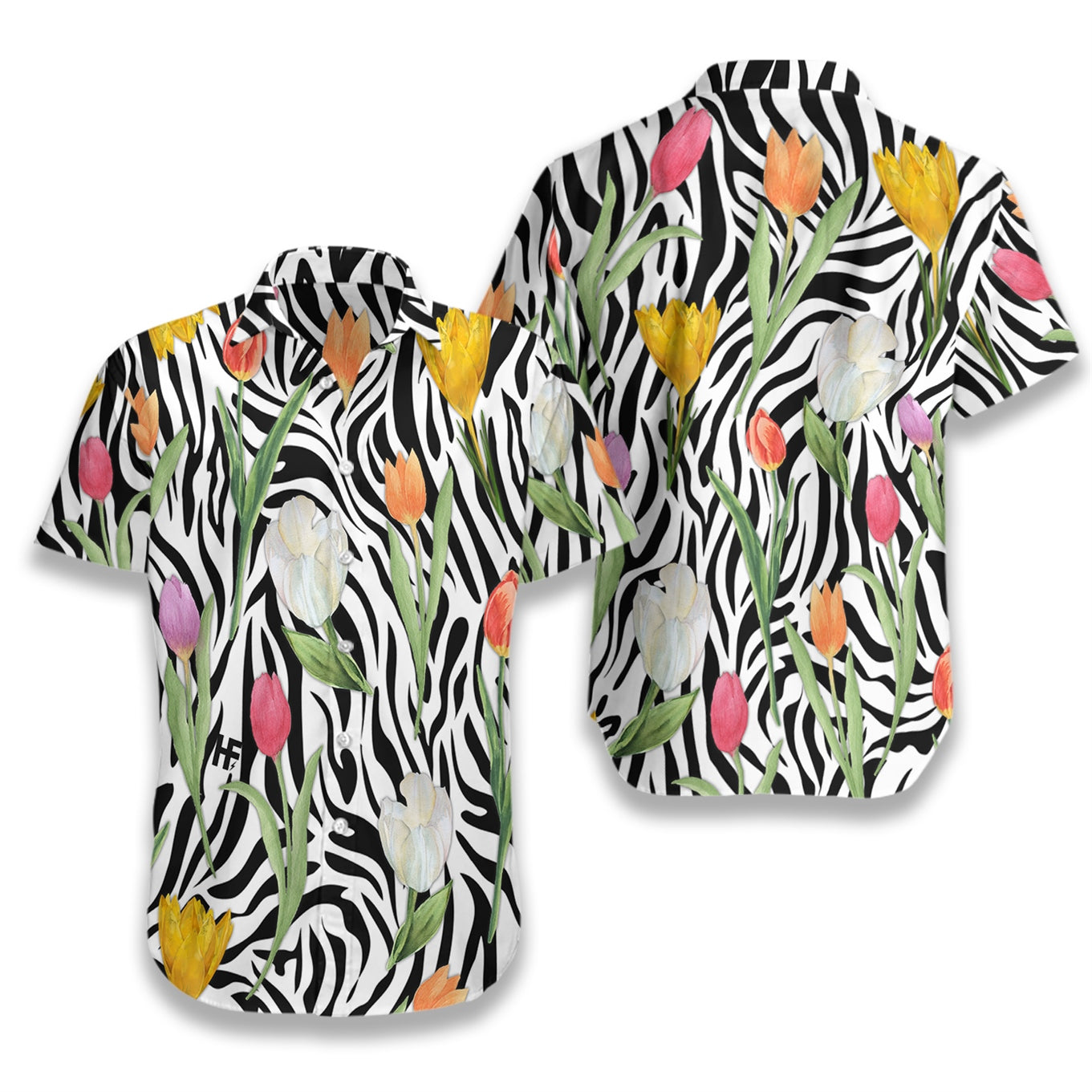 Tulip Zebra Watercolor Painting Art EZ02 0607 Hawaiian Shirt - Hyperfavor