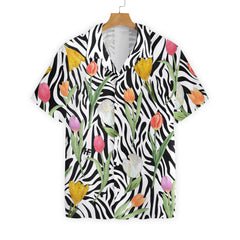 Tulip Zebra Watercolor Painting Art EZ02 0607 Hawaiian Shirt - Hyperfavor