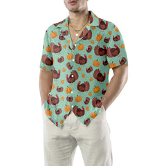 Turkey And Pumpkin For Thanksgiving Holiday Hawaiian Shirt, Unique Gift For Thanksgiving Day - Hyperfavor