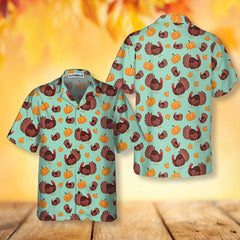 Turkey And Pumpkin For Thanksgiving Holiday Hawaiian Shirt, Unique Gift For Thanksgiving Day - Hyperfavor