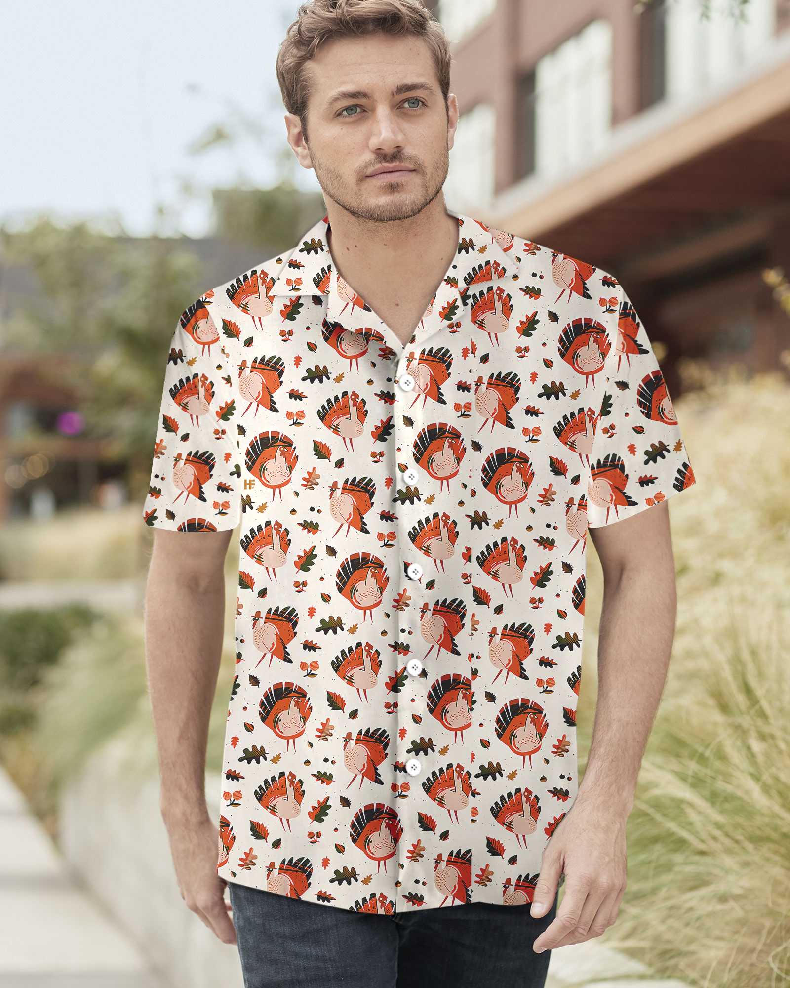 Turkey Thanksgiving Pattern Hawaiian Shirt, Funny Thanksgiving Shirt, Best Gift For Thanksgiving Day - Hyperfavor