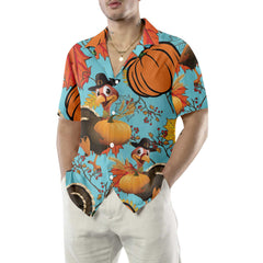 Turkey Thanksgiving Hawaiian Shirt, Funny Pumpkin Turkey Shirt, Unique Thanksgiving Gift - Hyperfavor