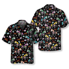 Unicorn Tops Peach Day Of The Dead Hawaiian Shirt, Unique Day Of The Dead Gift - Hyperfavor