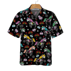Unicorn Tops Peach Day Of The Dead Hawaiian Shirt, Unique Day Of The Dead Gift - Hyperfavor