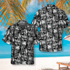 Unique Skull Day Of The Dead Hawaiian Shirt, Black And White Mexican Skull Shirt, Best Day Of The Dead Gift - Hyperfavor