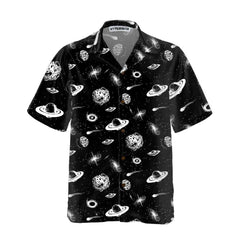 Universe Seamless Pattern Hawaiian Shirt, Space Themed Shirt, Planet Button Up Shirt For Adults - Hyperfavor