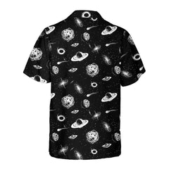 Universe Seamless Pattern Hawaiian Shirt, Space Themed Shirt, Planet Button Up Shirt For Adults - Hyperfavor