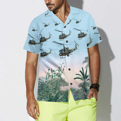 Us Army Helicopter Hawaiian Shirt, Tropical Helicopter Shirt For Men - Hyperfavor