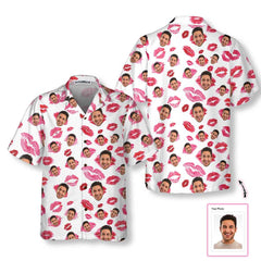 Valentine Kisses Custom Hawaiian Shirt, Valentine's Day Shirt For Couples, Personalized Valentine Gift - Hyperfavor