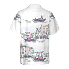 Venice Boat Hawaiian Shirt, Short Sleeve Sailboat Shirt, Unique Nautical Shirt - Hyperfavor