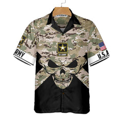 Veteran Skull Hawaiian Shirt, U.S. Army Veteran Shirt, Best Gift For Veterans - Hyperfavor