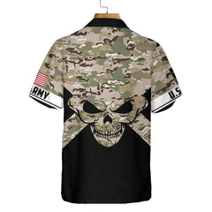 Veteran Skull Hawaiian Shirt, U.S. Army Veteran Shirt, Best Gift For Veterans - Hyperfavor
