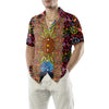 Vibrant Color Hippie Hawaiian Shirt, Hippie Peace Sign Pattern Shirt, Unique Hippie Gift - Hyperfavor