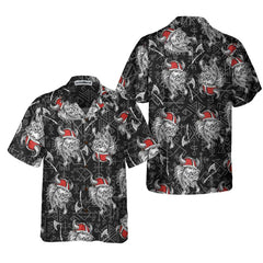 Viking Head Hawaiian Shirt, Seamless Pattern God Odin Viking Shirt - Hyperfavor