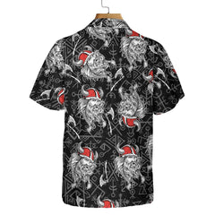 Viking Head Hawaiian Shirt, Seamless Pattern God Odin Viking Shirt - Hyperfavor