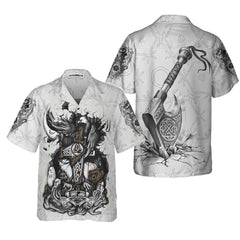 Viking Tattoo Hawaiian Shirt, Viking Odin Shirt For Men And Women - Hyperfavor