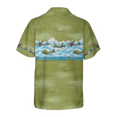 Vintage Aircraft Camo Pattern Hawaiian Shirt, Military Aircraft Aviation Shirt For Men - Hyperfavor