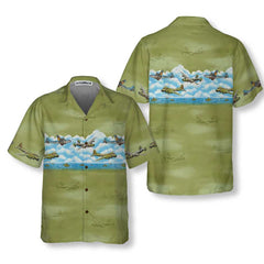 Vintage Aircraft Camo Pattern Hawaiian Shirt, Military Aircraft Aviation Shirt For Men - Hyperfavor