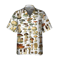 Vintage Fungi Hawaiian Shirt, Types Of Mushroom Shirt For Men & Women, Gift For Mushroom Lovers - Hyperfavor