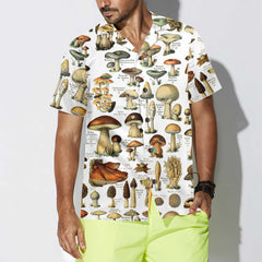 Vintage Fungi Hawaiian Shirt, Types Of Mushroom Shirt For Men & Women, Gift For Mushroom Lovers - Hyperfavor