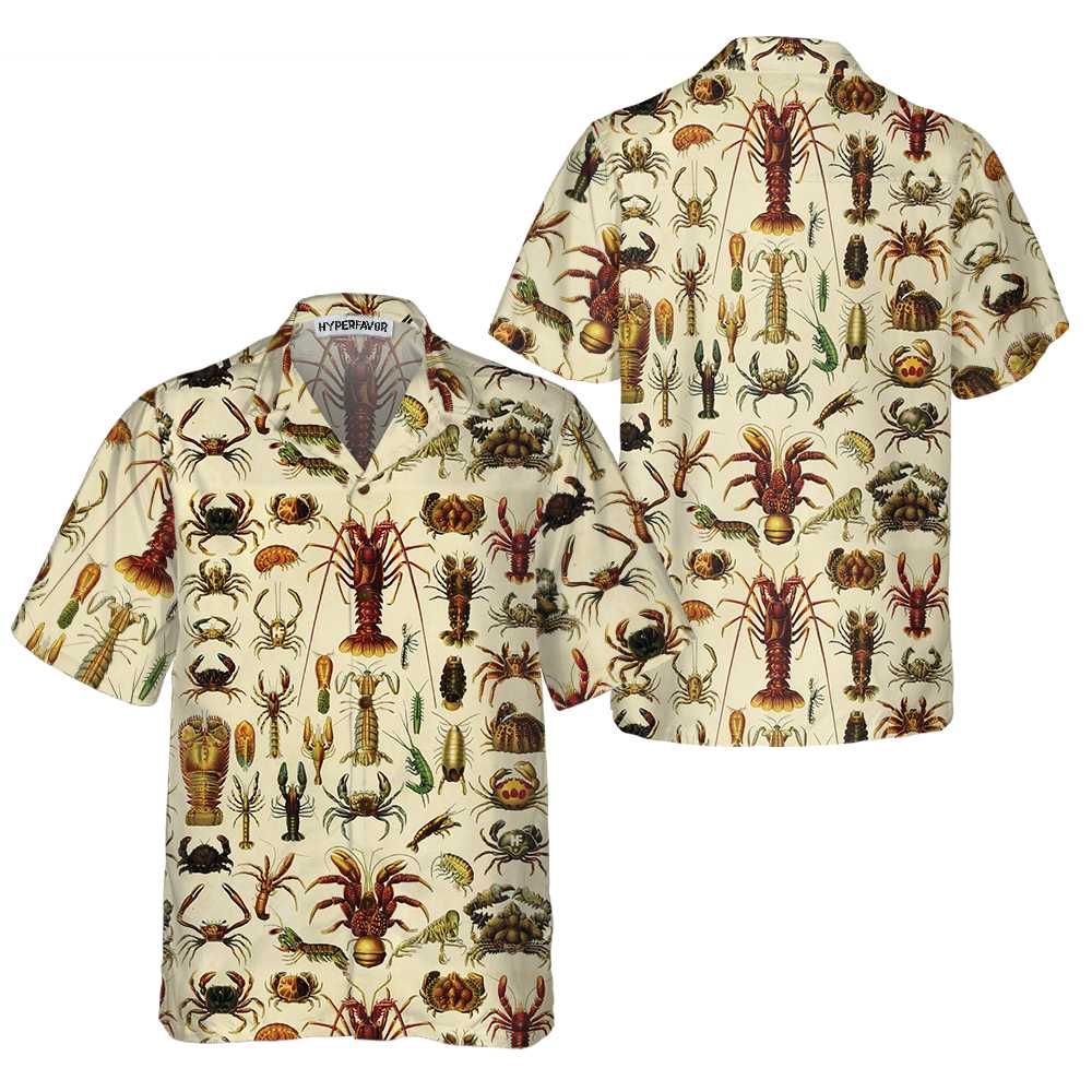 Vintage Lobster And Seafood Lobster Hawaiian Shirt, Lobster Shirt For Men & Women, Cool Gift For Lobster Lover - Hyperfavor