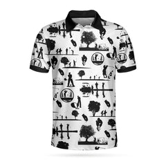 Vintage Silhouette Golfers All Over Print Polo Shirt - Hyperfavor