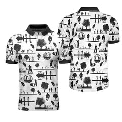Vintage Silhouette Golfers All Over Print Polo Shirt - Hyperfavor
