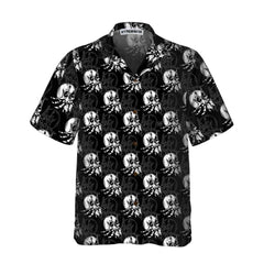 Vintage Style Skull Shell Hermit Crab Seamless Pattern Hawaiian Shirt, Unique Crab Shirt, Crab Print Shirt - Hyperfavor