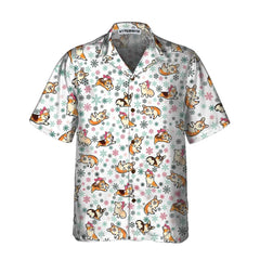 Warm Corgi For A Merry Christmas Hawaiian Shirt, Funny Christmas Corgi, Best Christmas Gift - Hyperfavor